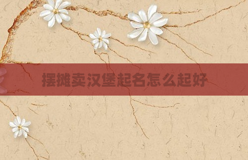 摆摊卖汉堡起名怎么起好