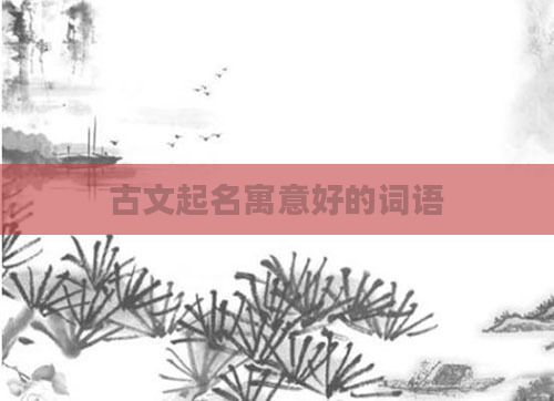 古文起名寓意好的词语