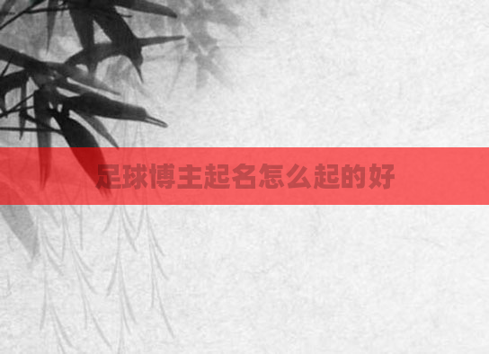 足球博主起名怎么起的好