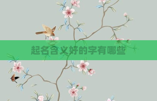 起名含义好的字有哪些