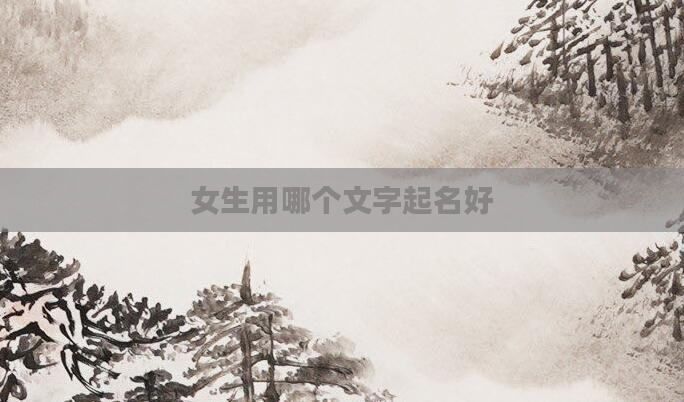 女生用哪个文字起名好