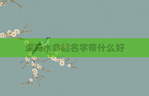 深海水命起名字带什么好