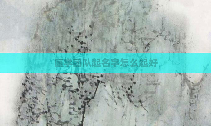 医学团队起名字怎么起好