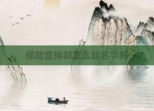 保险宣传群怎么起名字好