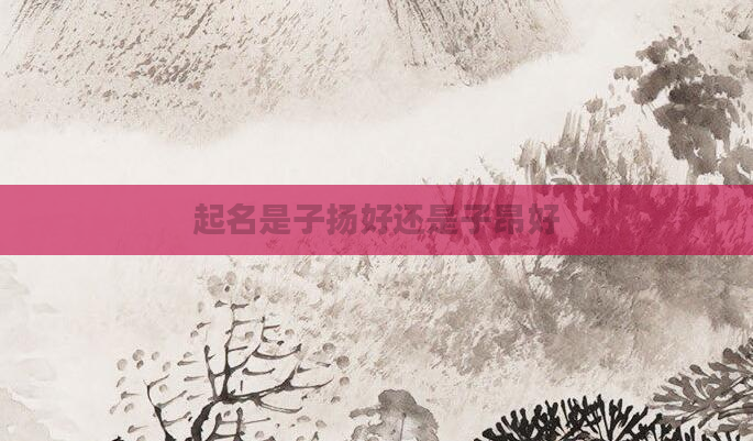 起名是子扬好还是子昂好