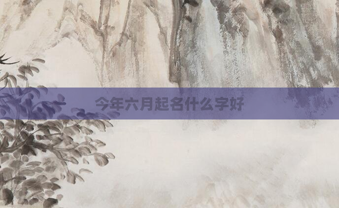 今年六月起名什么字好