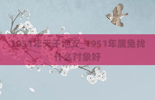 1951年天干地支_1951年属兔找什么对象好