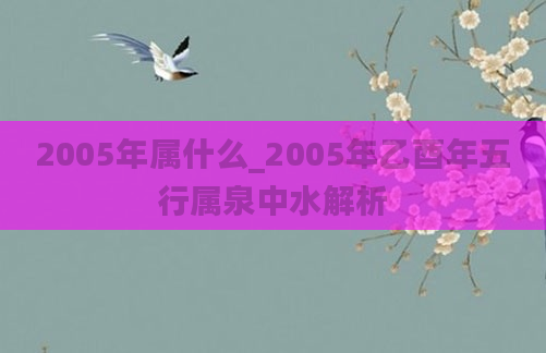 2005年属什么_2005年乙酉年五行属泉中水解析
