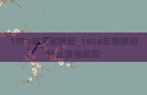 1956年属猴婚配_1956年属猴和什么属相最配