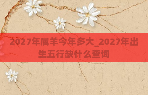 2027年属羊今年多大_2027年出生五行缺什么查询