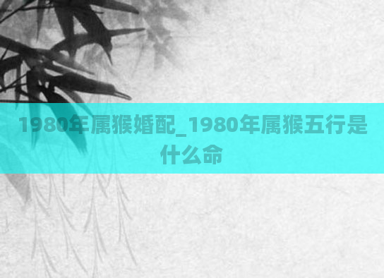 1980年属猴婚配_1980年属猴五行是什么命