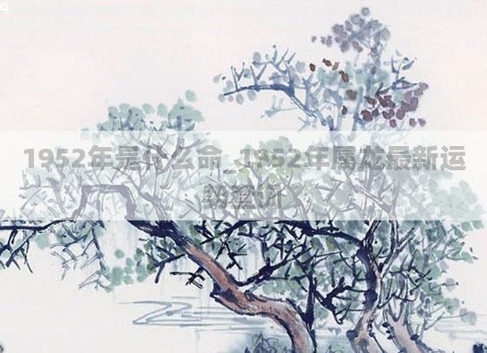 1952年是什么命_1952年属龙最新运势查询