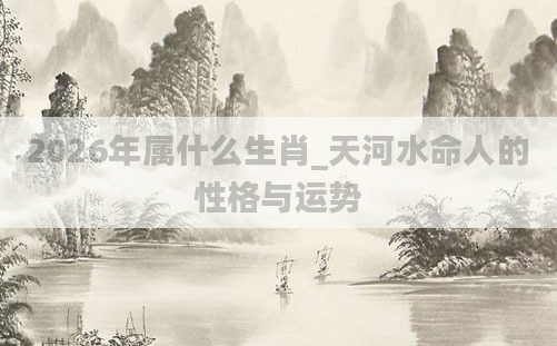 2026年属什么生肖_天河水命人的性格与运势