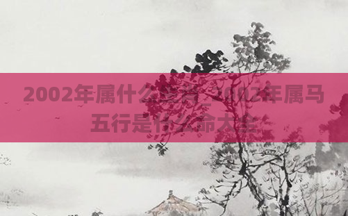 2002年属什么生肖_2002年属马五行是什么命大全