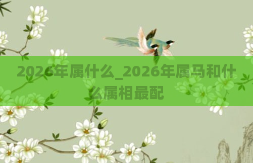 2026年属什么_2026年属马和什么属相最配