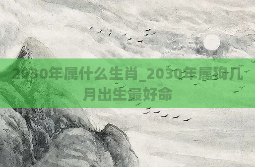2030年属什么生肖_2030年属狗几月出生最好命