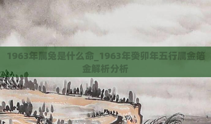 1963年属兔是什么命_1963年癸卯年五行属金箔金解析分析