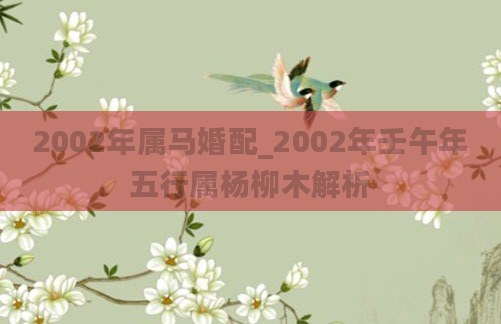 2002年属马婚配_2002年壬午年五行属杨柳木解析
