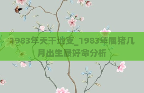1983年天干地支_1983年属猪几月出生最好命分析