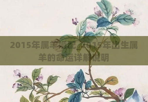 2015年属羊婚配_2015年出生属羊的命运详解说明