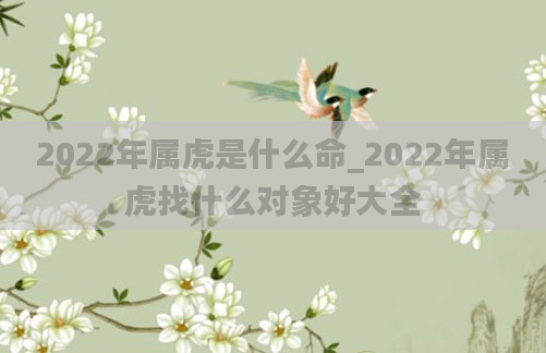 2022年属虎是什么命_2022年属虎找什么对象好大全