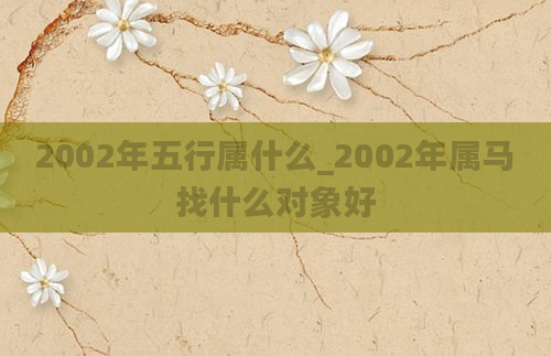 2002年五行属什么_2002年属马找什么对象好