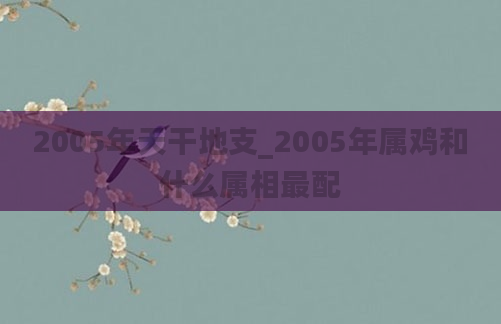 2005年天干地支_2005年属鸡和什么属相最配