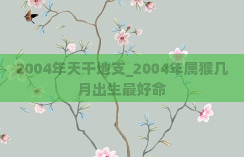 2004年天干地支_2004年属猴几月出生最好命