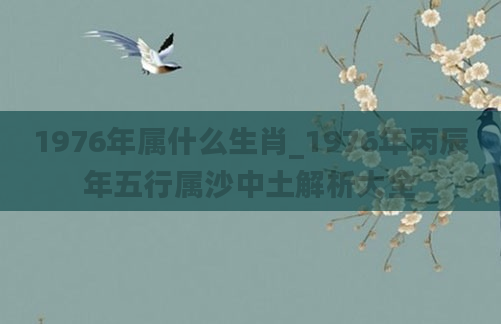 1976年属什么生肖_1976年丙辰年五行属沙中土解析大全