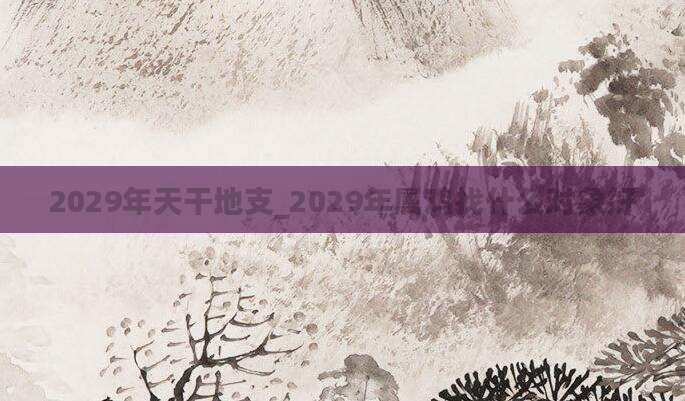 2029年天干地支_2029年属鸡找什么对象好