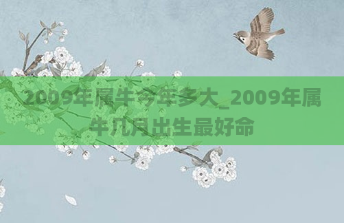 2009年属牛今年多大_2009年属牛几月出生最好命