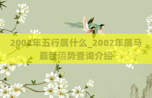 2002年五行属什么_2002年属马最新运势查询介绍