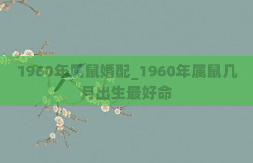 1960年属鼠婚配_1960年属鼠几月出生最好命