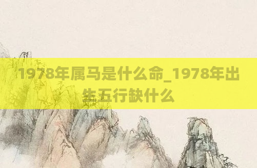 1978年属马是什么命_1978年出生五行缺什么