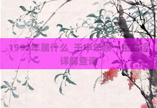 1992年属什么_壬申年猴一生命运详解查询