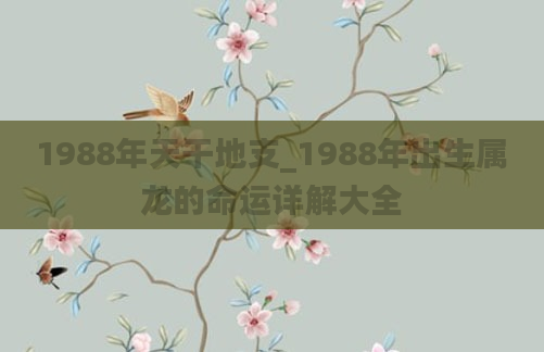 1988年天干地支_1988年出生属龙的命运详解大全