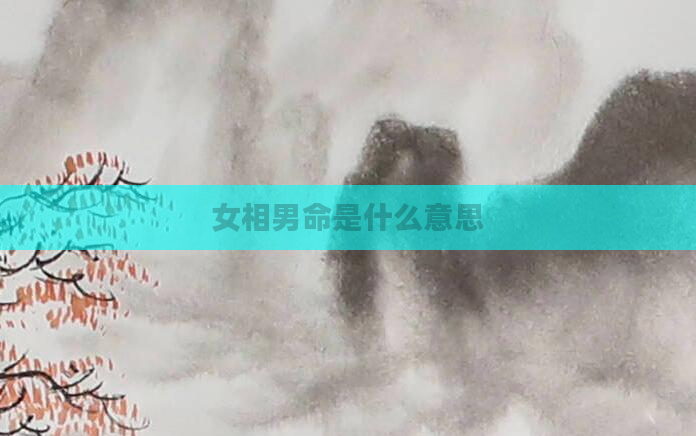 女相男命是什么意思