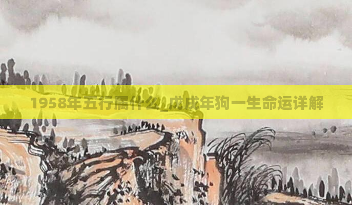 1958年五行属什么_戊戌年狗一生命运详解