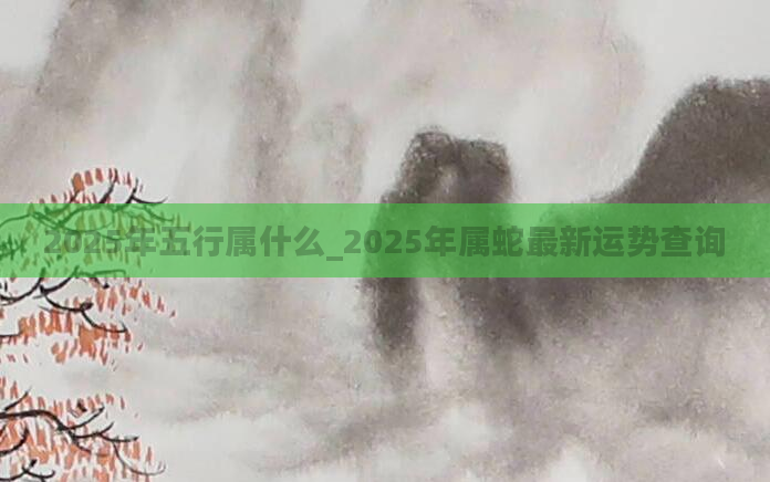 2025年五行属什么_2025年属蛇最新运势查询