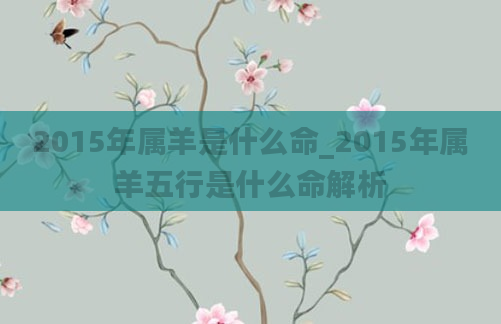 2015年属羊是什么命_2015年属羊五行是什么命解析