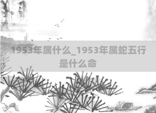 1953年属什么_1953年属蛇五行是什么命