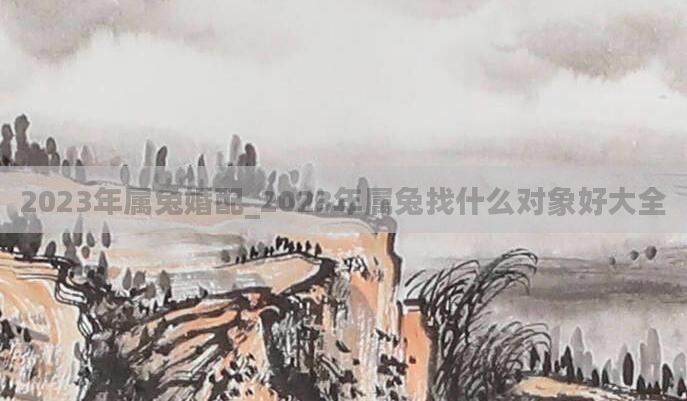 2023年属兔婚配_2023年属兔找什么对象好大全