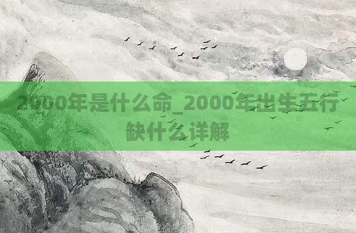 2000年是什么命_2000年出生五行缺什么详解