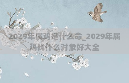 2029年属鸡是什么命_2029年属鸡找什么对象好大全