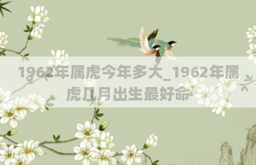 1962年属虎今年多大_1962年属虎几月出生最好命