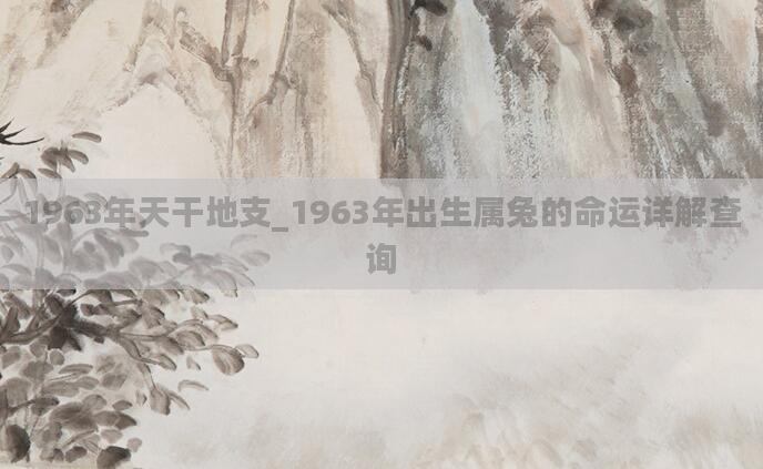 1963年天干地支_1963年出生属兔的命运详解查询