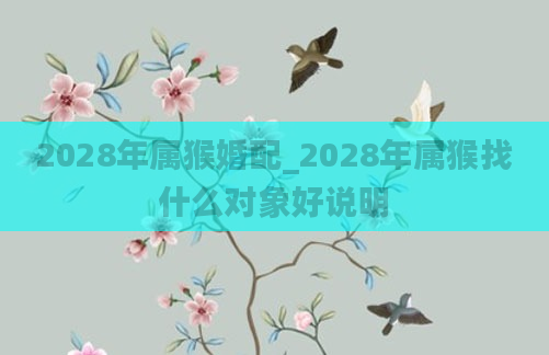 2028年属猴婚配_2028年属猴找什么对象好说明