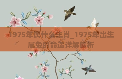1975年属什么生肖_1975年出生属兔的命运详解解析