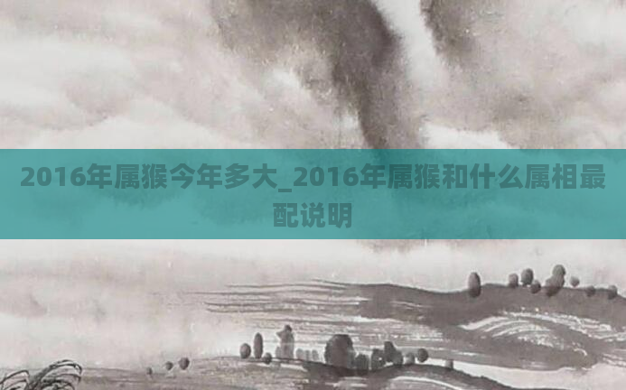 2016年属猴今年多大_2016年属猴和什么属相最配说明