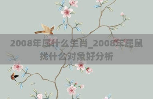2008年属什么生肖_2008年属鼠找什么对象好分析